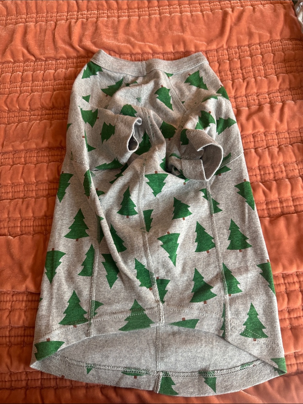 Hanna Andersson Gray Dog Sweater with Green Tree Print